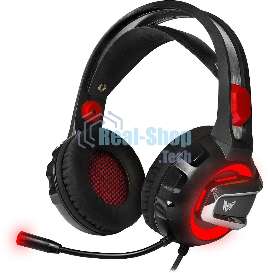 Гарнитура Crown CMGH-3000 чёрный/красный, проводная, подсветка