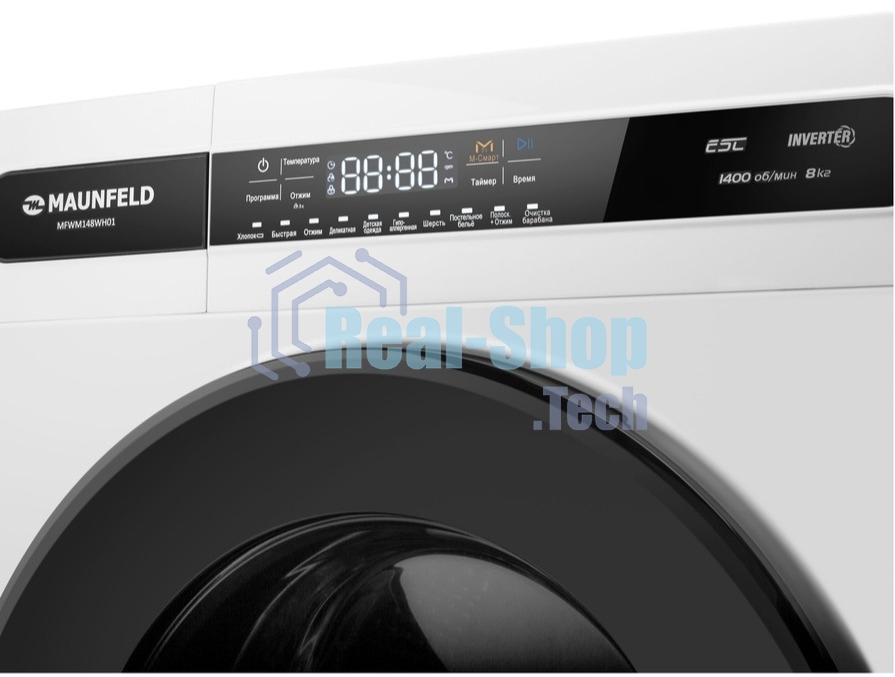 Стиральная машина Maunfeld MFWM148WH01 белый, загрузка фронтальная 8 кг, 1400 об/мин., класс: А+++