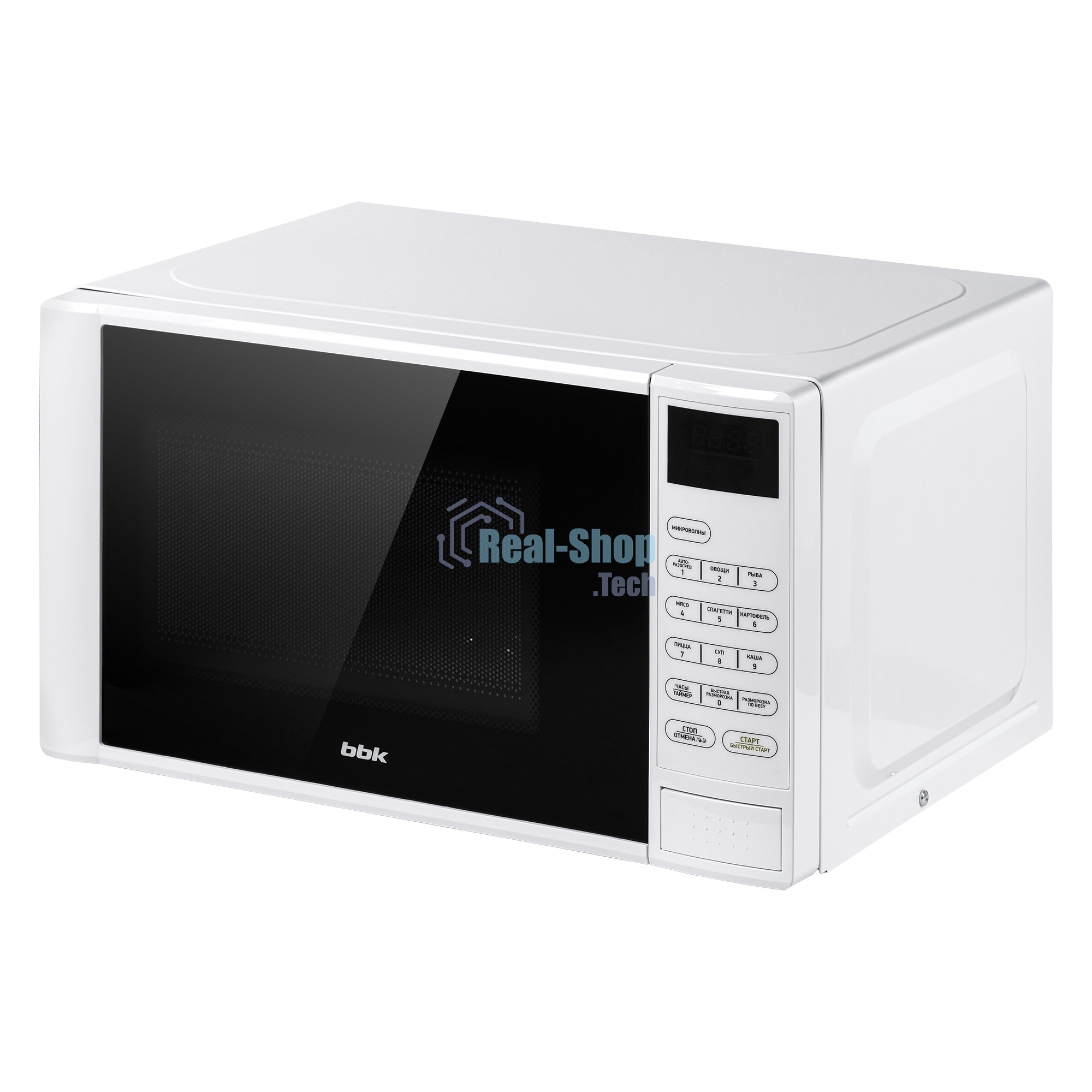 Микроволновая печь BBK 20MWS-728S/W белый/черный, 20 л, 700 Вт, переключатели - сенсор