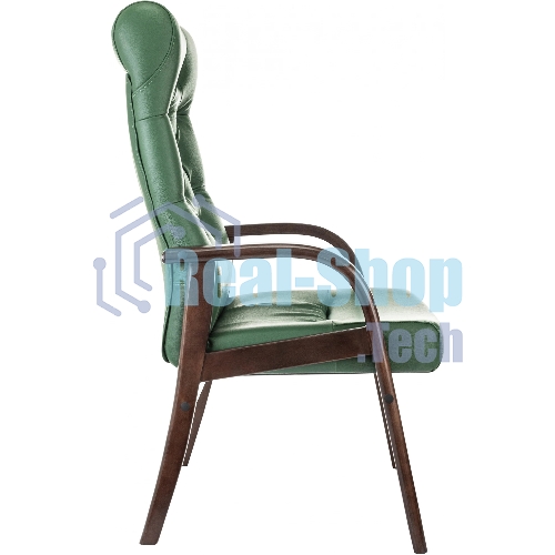 Кресло Бюрократ T-9928WALNUT-CF зеленый, кожа