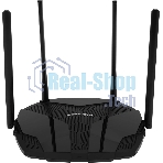 Двухдиапазонный роутер MERCUSYS MR80X AX3000 Wi-Fi 6, до 574 Мбит/с на 2,4 ГГц + до 2402 Мбит/с на 5 ГГц,4 фиксированные внешние антенны, 3 гигабитных порта LAN, 1 гигабитный порт WAN