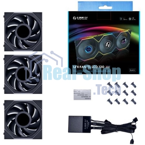 Корпусный вентилятор LIAN LI UNI FAN TL LCD (3pcs) G99.12TLLCD3B.00 черный 120мм 1900rpm 27db 7-pin