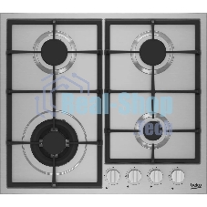 Газовая варочная поверхность Beko HIYG 64225 SXO, 4 конфорки, нержавеющая сталь, 7800 Вт