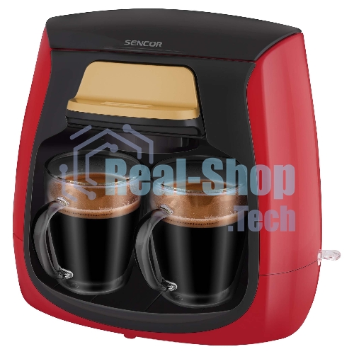 Кофеварка капельная Sencor SCE 2101RD красный, исп. кофе - молотый, 0.3 л. 500 Вт.