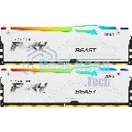 Оперативная память Kingston Fury Beast, DDR5, 32Gb (2x16Gb), 5600MHz, CL40, DIMM, с радиаторами, RGB, белый