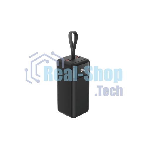 Портативный аккумулятор OLMIO M-50, 50000mAh, 22.5W, QuickCharge3.0/PowerDelivery, LCD, фонарик, черный
