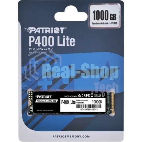 Накопитель SSD Patriot P400 Lite 1Tb M.2 2280 NVMe PCle 4.0 x4 R3500/W2700 TbW 560Tb 3D NAND with HS