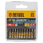 Набор бит Denzel PH2х25, сталь S2, шестигранный профиль, 10 шт.