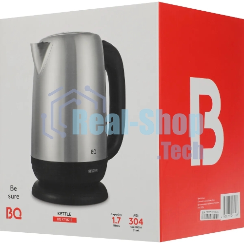 Чайник электрический BQ KT1821S черный/стальной, 2200 Вт, 1.7 л