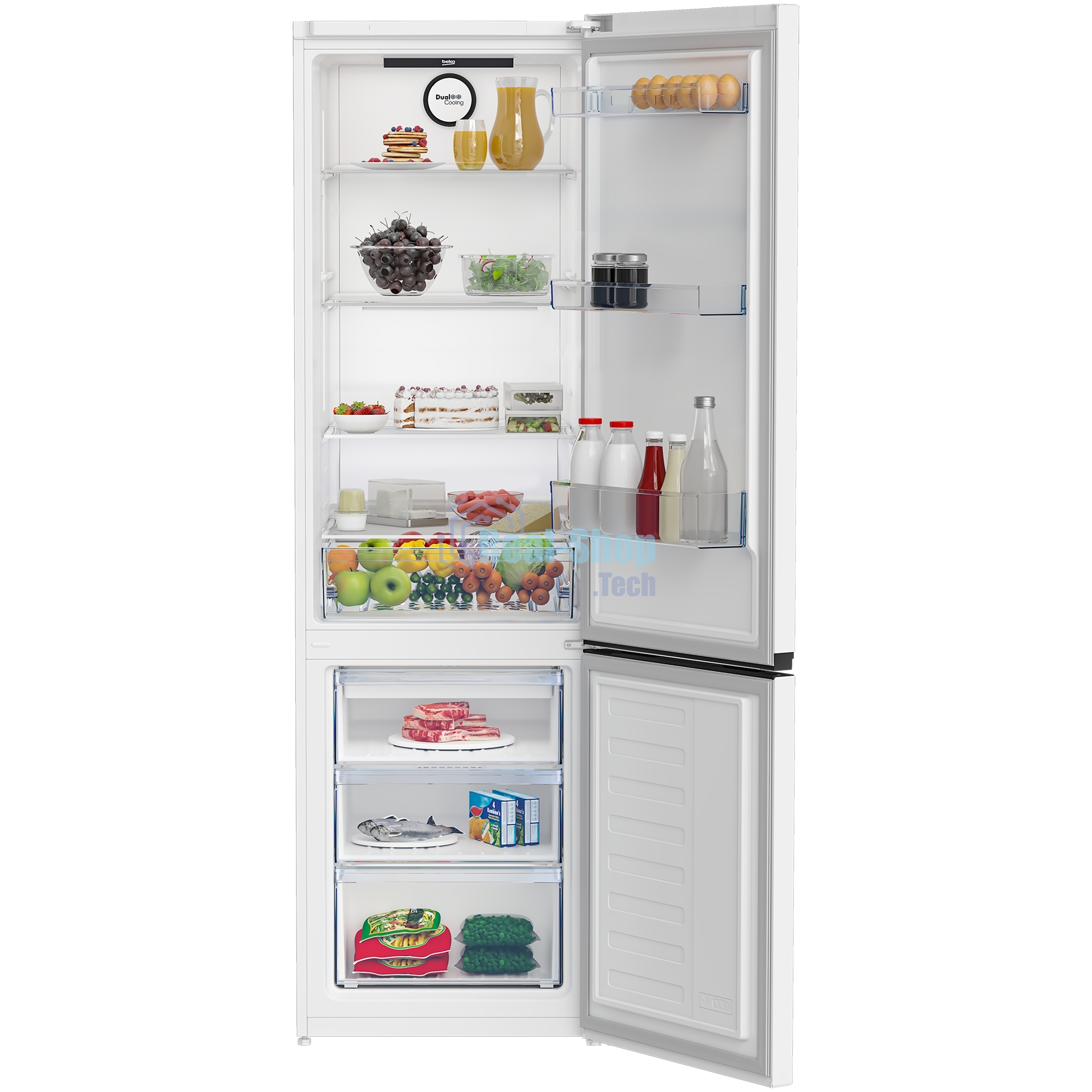 Холодильник Beko B3R0CNK402HW белый двухкамерный 257/100л морозилка снизу, No Frost