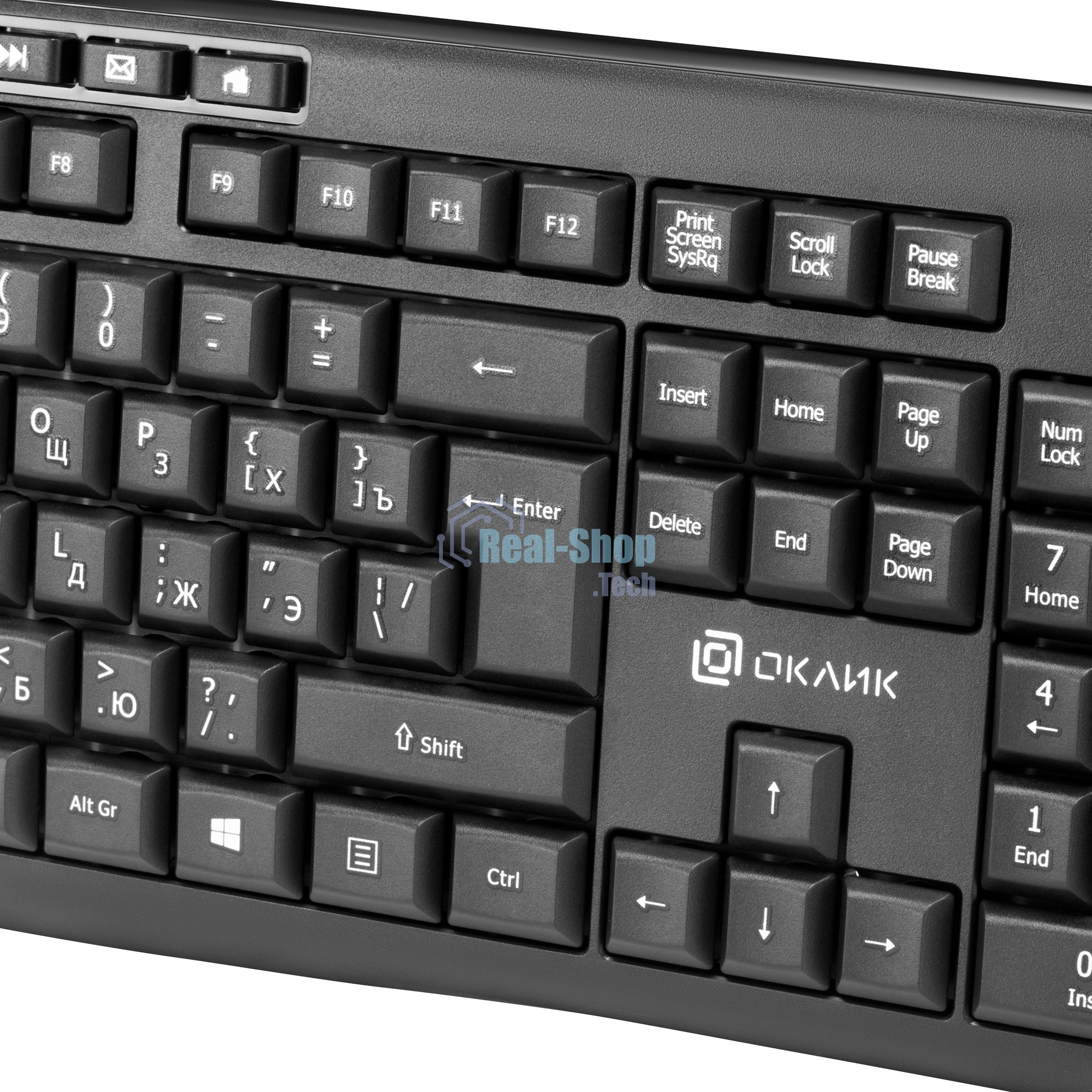 Комплект клавиатура+мышь Oklick 225M беспроводной, USB, 1200 DPI, чёрный
