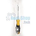 Отвертка шлицевая Deli DL6361251 6х125мм CR-V, Двухкомпонентная ручка. Хромированная