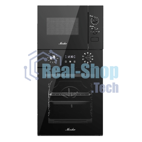 Встраиваемая микроволновая печь MONSHER MMH 1015 Noir, High-Tech, 15 л, мощность 600 Вт, 5 уровней мощности, размораживание, поворотное управление, черный
