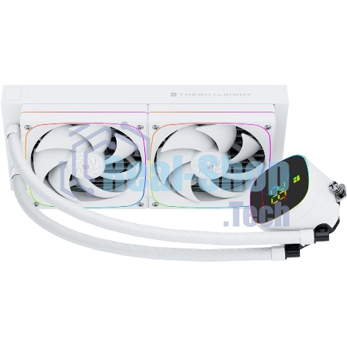 Система жидкостного охлаждения Thermalright Frozen Horizon 240 Digital (240мм, LED temp., White, ARGB/Fans: 2x120мм, 68.9CFM, 28.2dBA, 2000RPM/Pump height 53.2мм, Rad thickness 27мм/S: 1700, 1200, 1851, 115X, AM5, AM4)