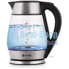 Чайник Vitek VT-7037(TR) Мощность 2200 Вт Макс. объем 1,7 л Корпус из термостойкого стекла.