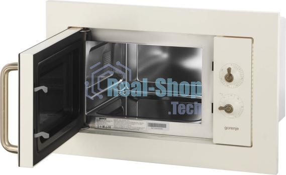 Встраиваемая микроволновая печь Gorenje BM235CLI бежевый, 23 л, 800 Вт, переключатели - поворотный механизм
