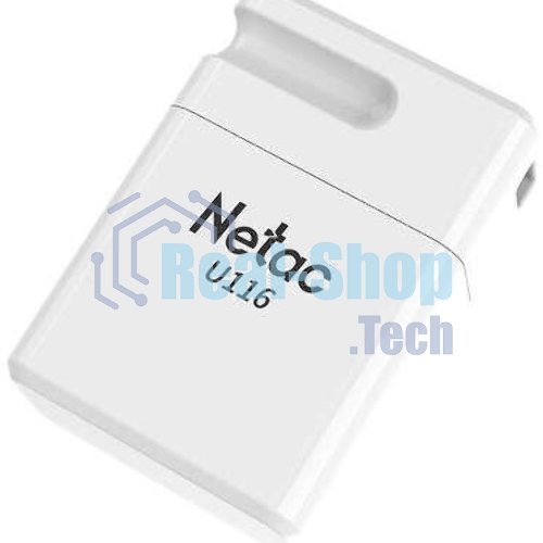 Флешка USB Netac U116 mini (NT03U116N-032G-32WH USB), 32Gb, USB 3.2, R/W 90/30, белый