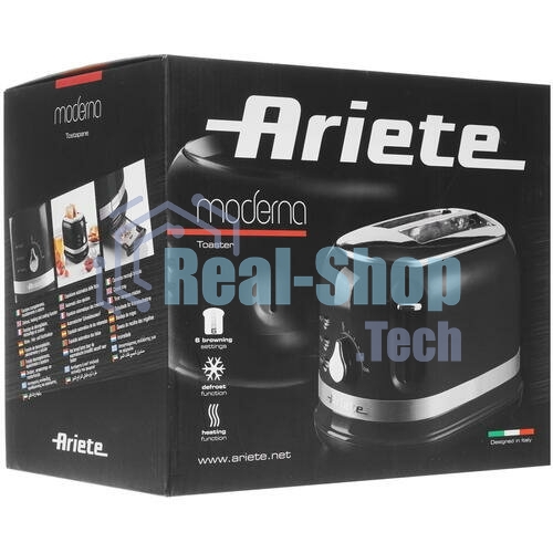 Тостер Ariete Moderna 149/12 черный, 800 Вт, 2 слота