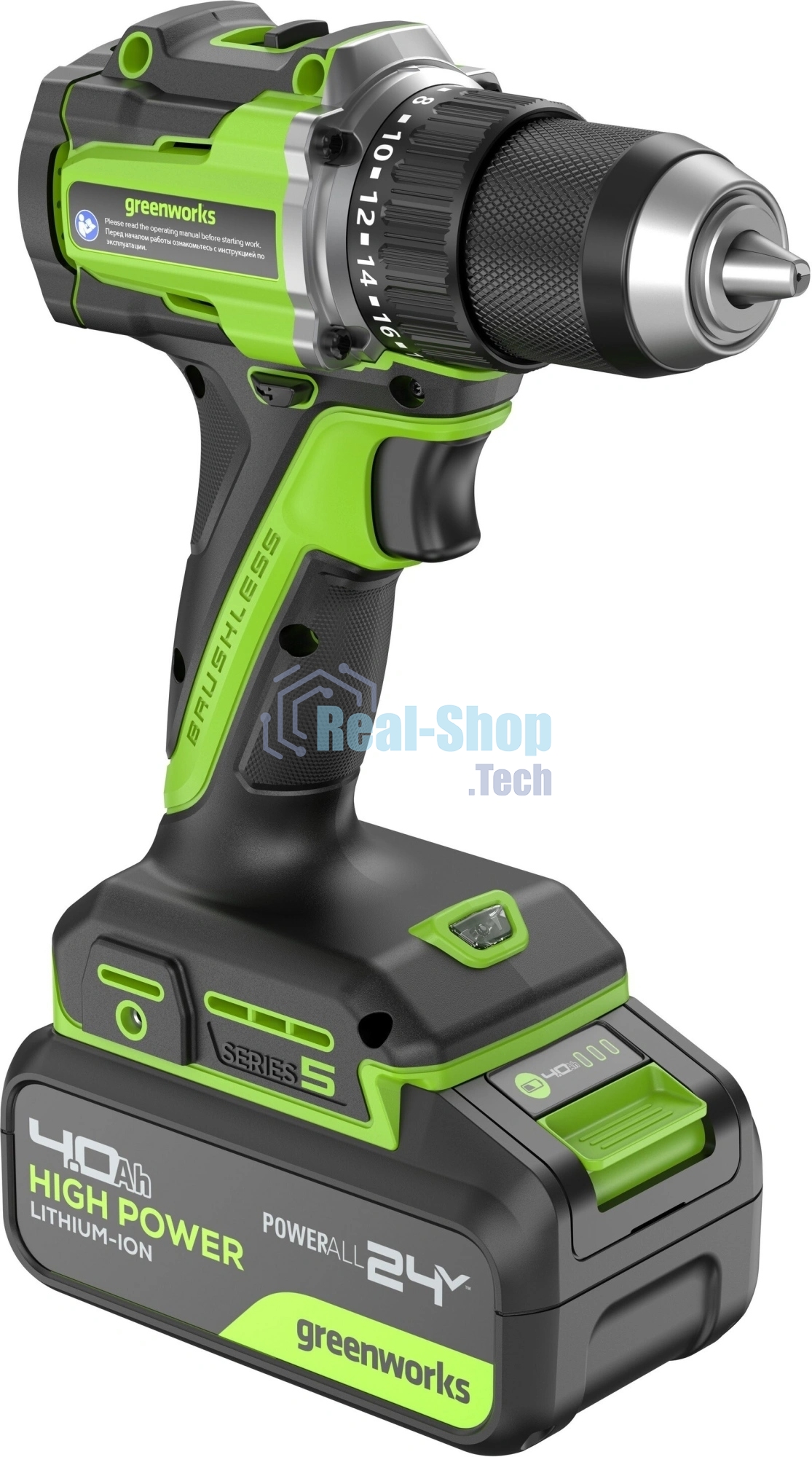 Дрель безударная Greenworks DD560 патрон:быстрозажимной реверс (3708407CUB)