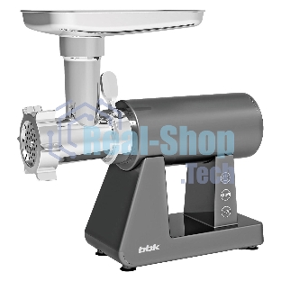 Мясорубка электрическая BBK MG3002 серый, 2500 Вт, 2.5 кг/мин, реверс, защита от перегрузки, металлический лоток, насадки - 7
