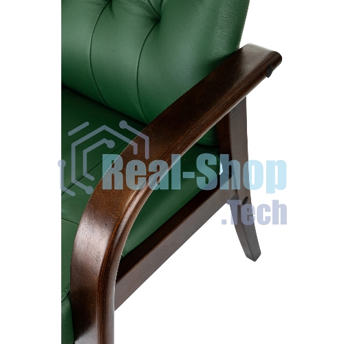 Кресло Бюрократ T-9928WALNUT-CF зеленый, кожа