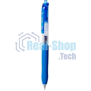 Ручка гелевая автоматическая Deli EG075-BL, d=0.5мм, синие чернила, резиновая манжета