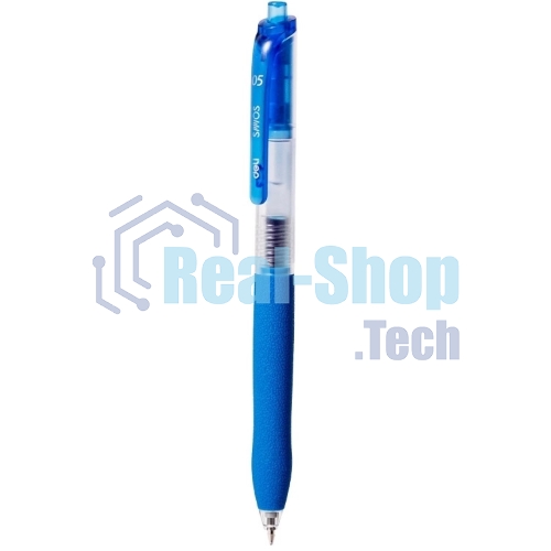 Ручка гелевая автоматическая Deli EG075-BL, d=0.5мм, синие чернила, резиновая манжета