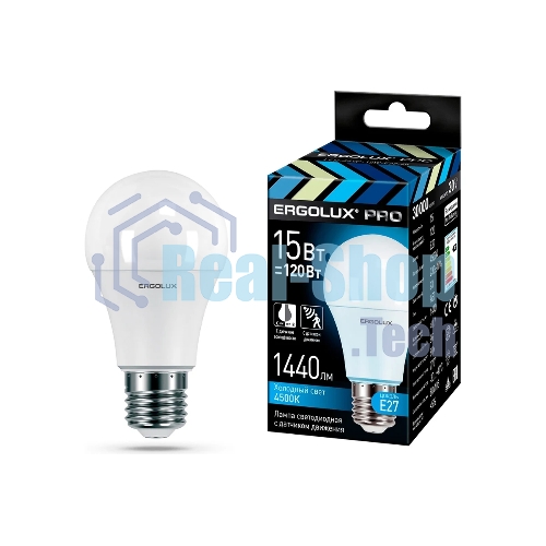 Лампа светодиодная ERGOLUX (14763) LED-A60P-15W-E27-4K PRO