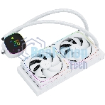 Система жидкостного охлаждения Thermalright Frozen Horizon 240 Digital (240мм, LED temp., White, ARGB/Fans: 2x120мм, 68.9CFM, 28.2dBA, 2000RPM/Pump height 53.2мм, Rad thickness 27мм/S: 1700, 1200, 1851, 115X, AM5, AM4)
