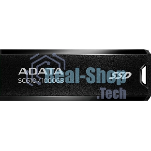 Внешний SSD ADATA SC610, 1TB, USB 3.2 Gen 2 Type-A, R/W 550/500, черный