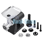 Мясорубка электрическая BBK MG3000 черный, 2500 Вт, 2.5 кг/мин, реверс, защита от перегрузки, металлический лоток, насадки - 7