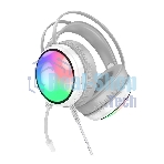Проводные наушники Borofone BO108 белый, полноразмерные, RGB-подсветка