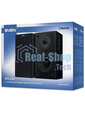 Акустическая система SVEN SPS-614 2.0 (2x20W, Bluetooth, дерево, black)