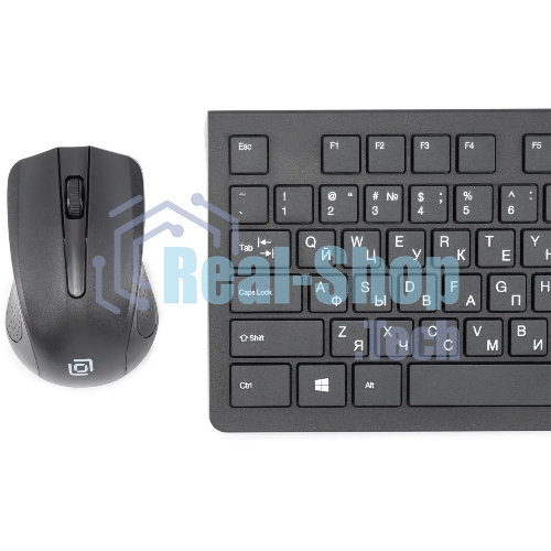 Комплект клавиатура+мышь Oklick 250M беспроводной, USB, 1000 DPI, чёрный