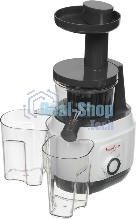 Соковыжималка Moulinex ZU150110 белый/черный, шнековая вертикальная, 150 Вт, 800 мл, электронное, реверс