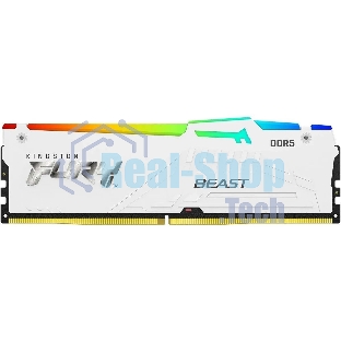 Оперативная память Kingston Fury Beast, DDR5, 16Gb (1x16Gb), 6400MHz, CL32, DIMM, с радиатором, RGb, белый