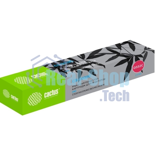 Картридж лазерный Cactus CS-O332C (46508733) голубой (3000 стр.) для Oki C332/MC363