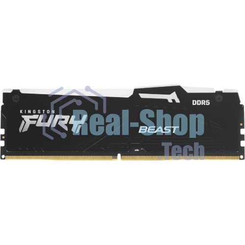 Оперативная память Kingston Fury Beast, DDR5, 32Gb (2x16 Gb), 6400 MHz, CL32, радиатор, RGB, черный