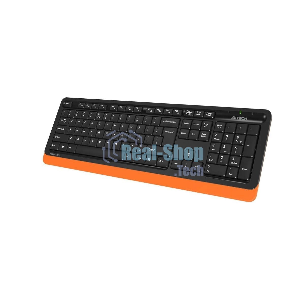 Комплект клавиатура+мышь A4Tech FStyler FG1010 беспроводной, USB, 2000 DPI, чёрный/оранжевый