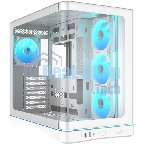 Корпус SAMA V62S, Midi-Tower, белый, 4 x 120 мм