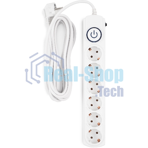 Сетевой фильтр Ippon BK-6-EU-5-10-W 5 м, 6 розеток, белый, коробка