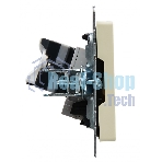 Розетка компьютерная двойная RJ11+RJ45 IEK BRITE РК/Т12-БрКр кат.5E бежевый