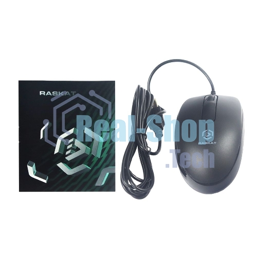 Мышь проводная Raskat M015 черный, 1000 dpi, USB, кнопки - 3