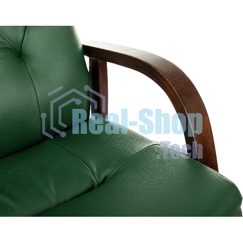 Кресло Бюрократ T-9928WALNUT-CF зеленый, кожа