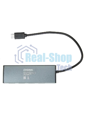 USB-концентратор Digma HUB-4U3.0-UC-G, USB-C, USB 3.0 4 порта, USB