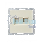 Розетка компьютерная двойная RJ11+RJ45 IEK BRITE РК/Т12-БрКр кат.5E бежевый