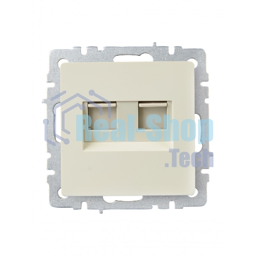 Розетка компьютерная двойная RJ11+RJ45 IEK BRITE РК/Т12-БрКр кат.5E бежевый