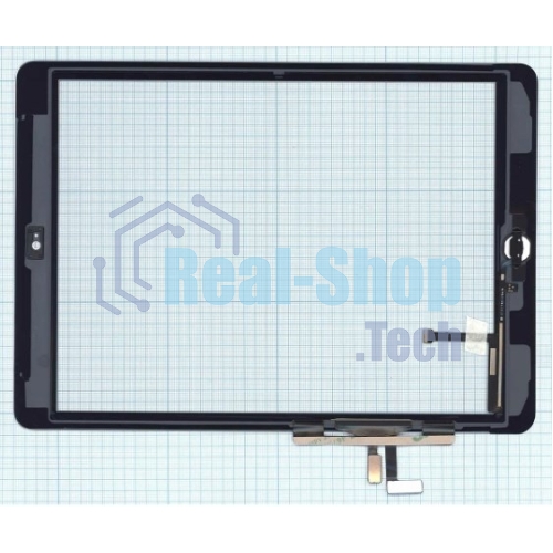 Сенсорное стекло (тачскрин) для iPad Air (A1474, A1475, A1476), белое с кнопкой OEM