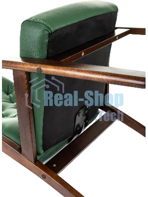 Кресло Бюрократ T-9928WALNUT-CF зеленый, кожа
