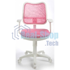 Кресло компьютерное Бюрократ CH-W797/PK/TW-13A TW-13A розовый, спинка сетка, сиденье розовый, колеса белый/розовый, пластик белый Кресло компьютерное Бюрократ CH-W797/PK/TW-13A TW-13A розовый, спинка сетка, сиденье розовый, колеса белый/розовый, пластик белый